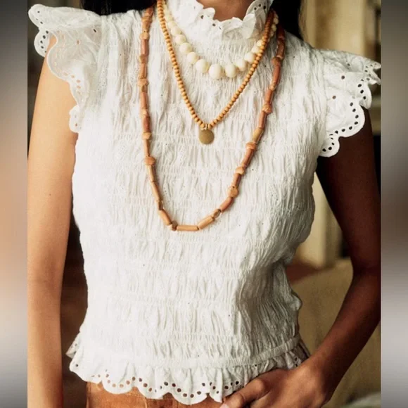 Sezane Liorane Blouse Ecru - Size 4 - Picture 8 of 8